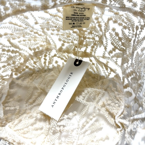 ⭐️SOLD⭐️ NWT | ANTHROPOLOGIE Embroidered Ivory Tulle Bucket Hat - Picture 2 of 8